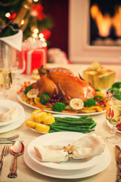 istock Table set up for traditional Christmas dinner 2178864482
