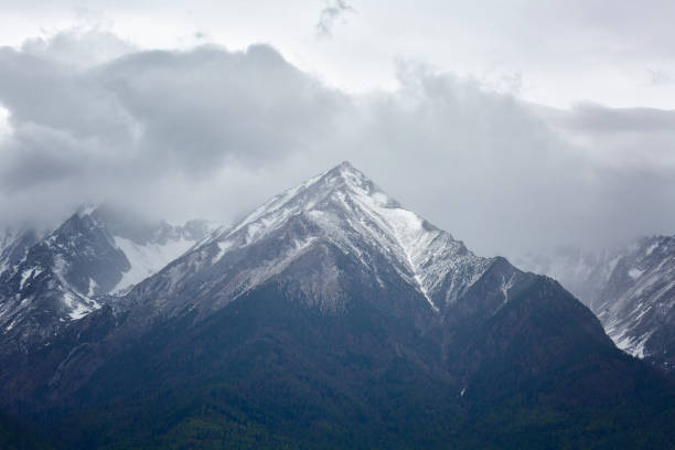 istock Mountain peaks and clouds. Close-up 2178864537