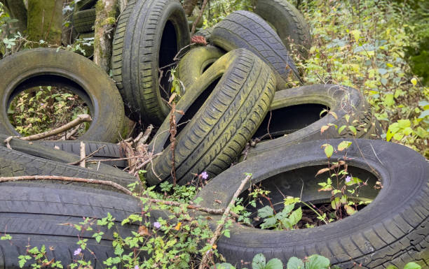 istock Dumped vehicle tyres,tires 2178864550