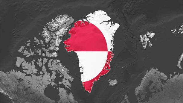 World Map with Greenland Flag Overlay