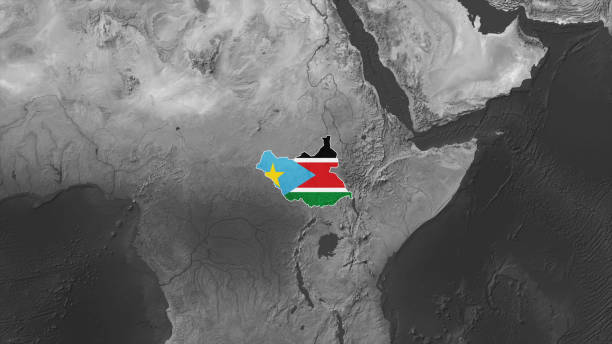 istock World Map with South Sudan Flag Overlay 2178867771