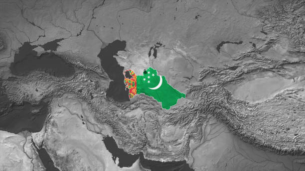 istock World Map with Turkmenistan Flag Overlay 2178867911