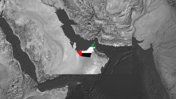istock World Map with United Arab Emirates Flag Overlay 2178867929