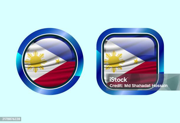 Flag Account Button Glossy Flag Button Of Philippines High Quality Web Button Design Stock ...