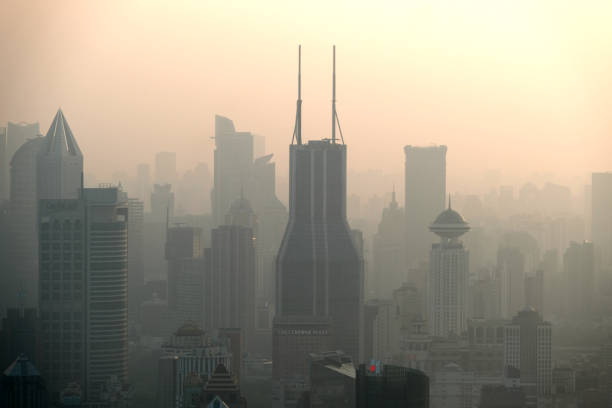 Aerial photography of Shanghai City Skyline, China, Asia.