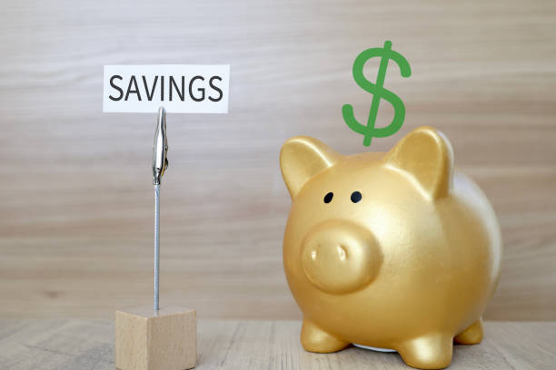 Image on savings. Piggy bank. Dollar sign.