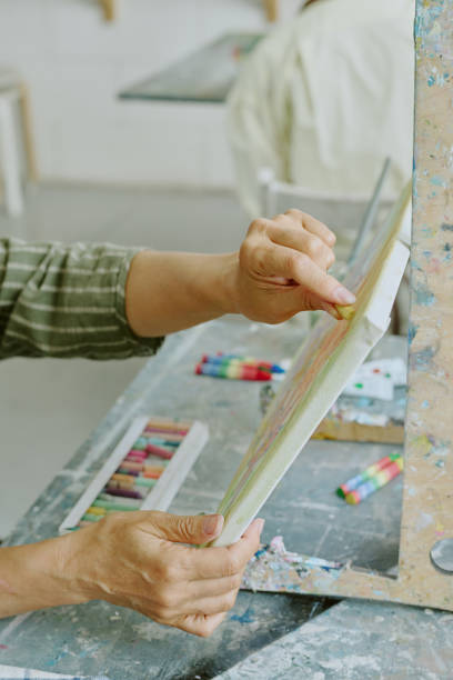 istock Woman Painting Sketch with Pastel Chalk 2178886821