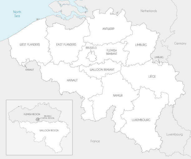 istock Vector map of Belgium with regions, provinces and administrative divisions, and neighbouring countries and territories. Editable and clearly labeled layers. 2178890611