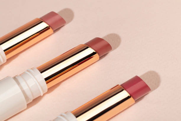 istock colored lipstick in light tubes. Cosmetic accessories. 2178891229