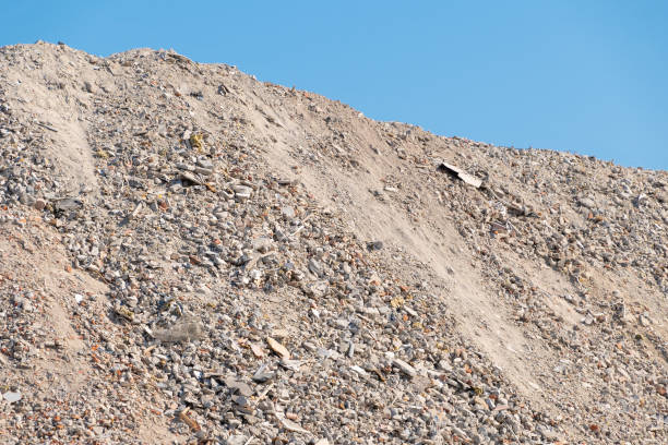 A pile of construction waste on a construction site. Stones