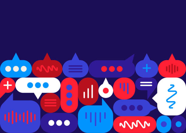 stockillustraties, clipart, cartoons en iconen met speech bubble talking chatting quote communication abstract background frame - debat