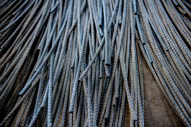 waste of iron and other metalsMacro images of wire and steel cables