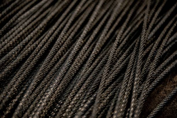 waste of iron and other metalsMacro images of wire and steel cables