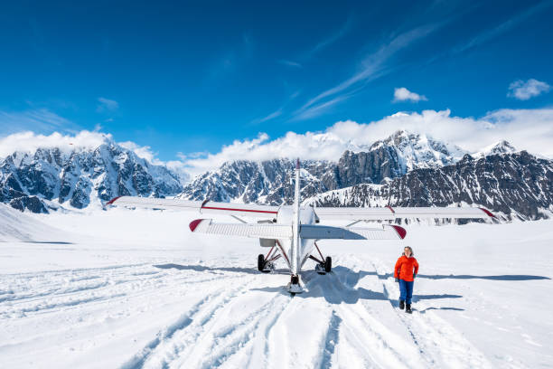 istock Traveling solo on propeller plane to Denali glacier 2178911392