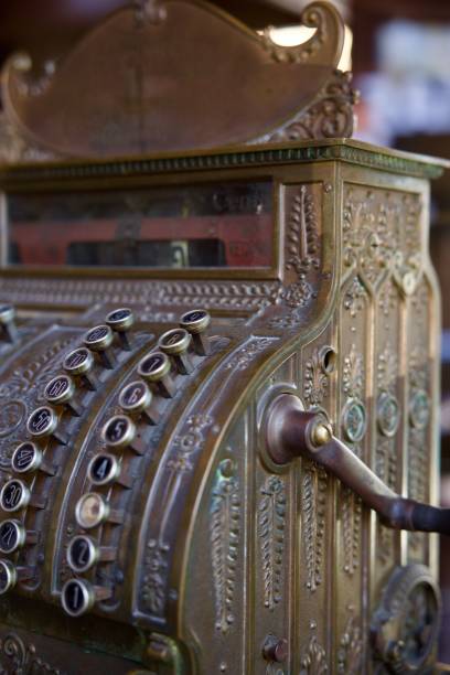 istock Antique brass manual cash register 2178941700