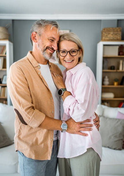istock Smiling mature couple at home 2178945227