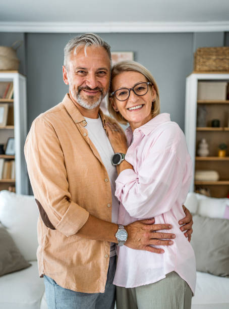 istock Smiling mature couple at home 2178945256