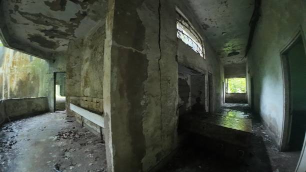 istock neglected, abandoned building with damaged walls 2178951837