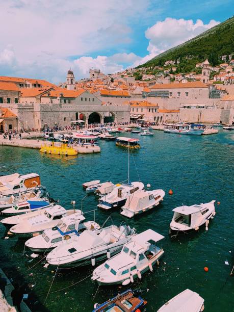 View of Dubrovnik city and bay