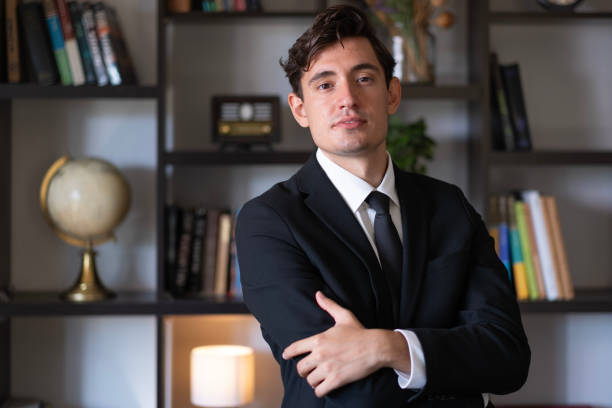istock Young businessman in black suits. 2178963468