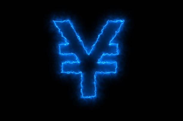 istock Neon Yen Symbol on Black Background 2178963783