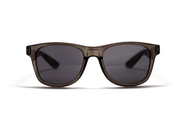 istock Black sunglasses in a transparent black frame isolated on white background 2178965217