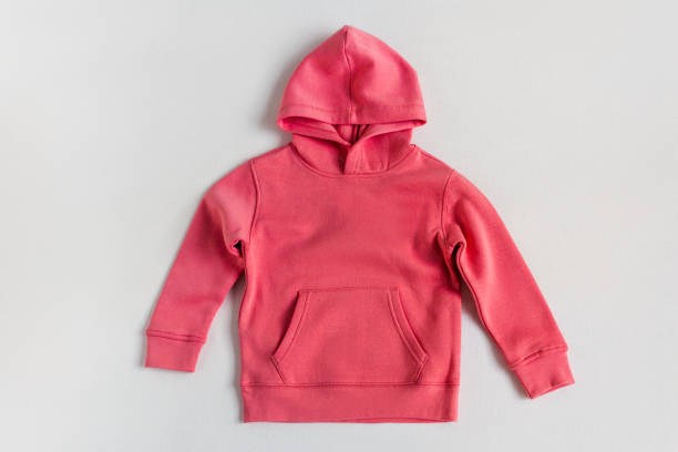 istock Red sweatshirt mockup on the white background. Template sweatshirt front for design and print. Hoodie with pocket, long sleeve.  Basic clothing witout logo. Top view 2178965976