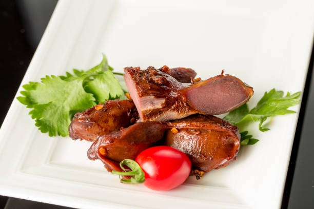 Braised duck gizzard, Chinese cuisine.