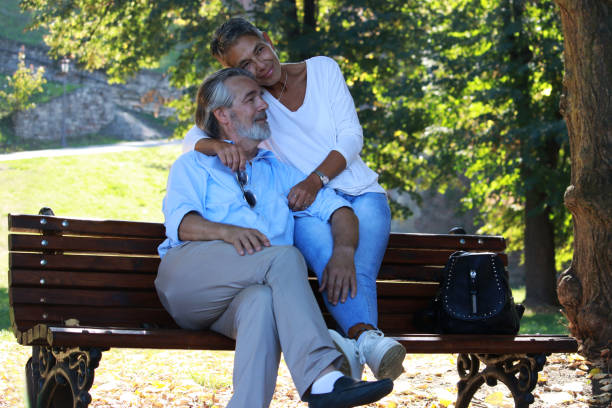 senior in love support hug look take care happy