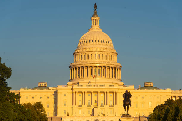 istock Capitol building under a clear sky at sunset 2178980656