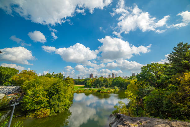 Cloudy sky over world famous Central Park in New York, USA