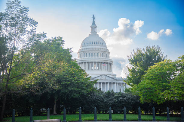 istock United States Capitol under a blue sky with clouds 2178981205