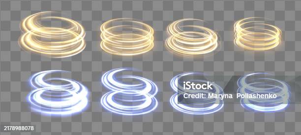 Light Effect Rounded Rounded Neon Line With Light Effect Stock Illustration - Download Image ...