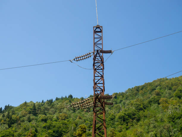 istock Electricity in the mountains. Electric wires. Industry. 2178999980