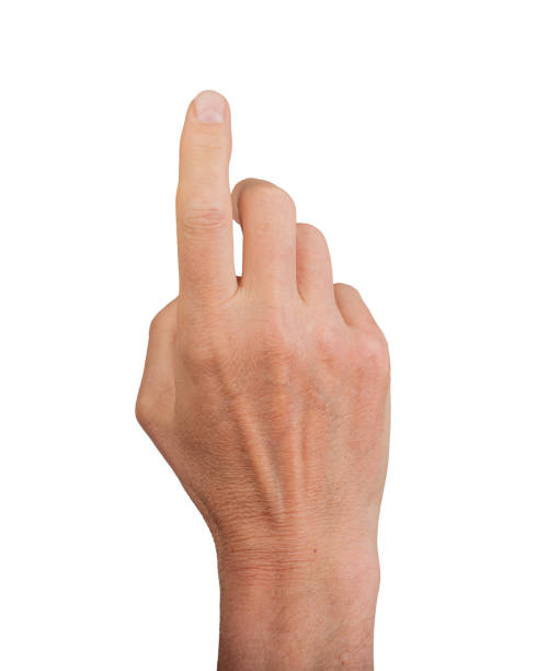 istock Finger touching, hand clicking. Gesturing index finger pointing, isolated white background. Press 2179010769
