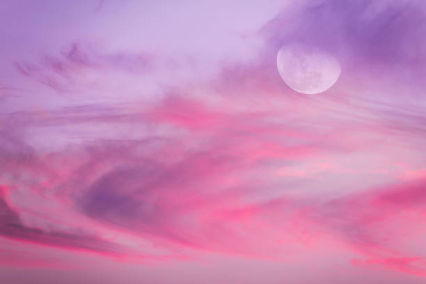 istock Pastel Sunset Moon Clouds Ethereal Celestial Colorful Divine Violet Surreal Cloudscape Sky 2179040141