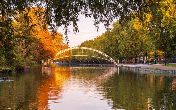 Suspension Bridge over River Great Ouse in Bedford