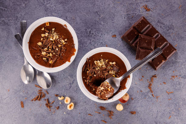 istock delicious homemade chocolate mousse with hazelnut 2179105760