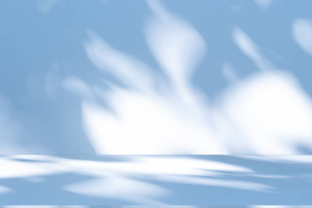 istock Wall interior background, studio, and backdrops show products. with shadow from window color white and blue light. background for text insertion and presentation of product 2179107338