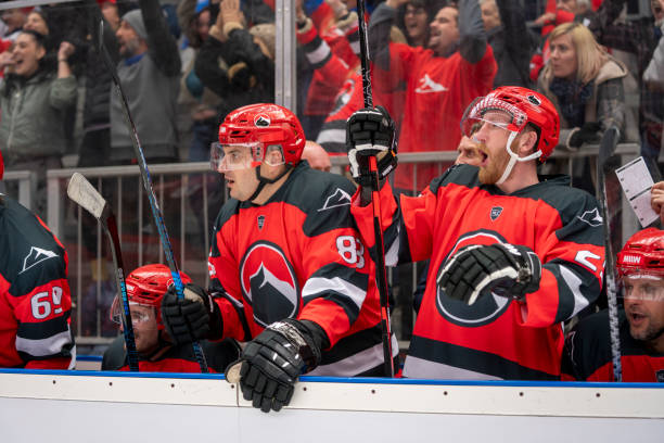istock Ice Hockey Players Celebrating on the Bench 2179108962