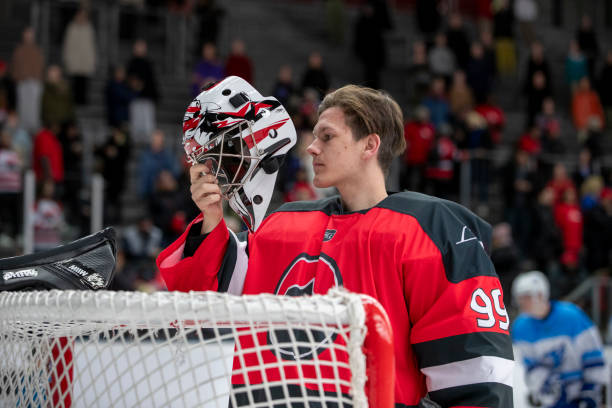 istock Ice Hockey Goalie Reflecting Post-Game 2179109242