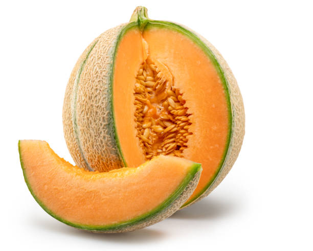 istock Cantaloupe melon and melon slice isolated on white background. File contains clipping path. 2179110478
