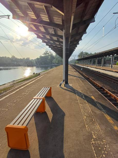 Lakeside Commuter Train Station at Dusk