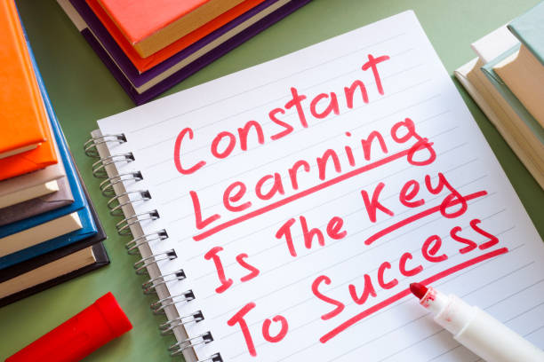 istock Notebook with constant learning is the key to success. Personal growth and continuous education. 2179122265
