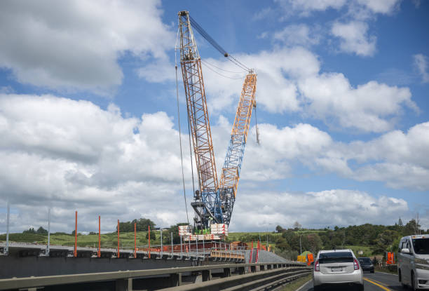 istock Construction crane working on new motorway. Auckland. 2179123206