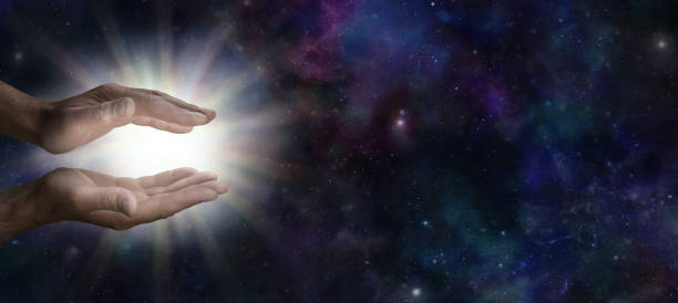 istock Male Reiki Master sending cosmic  healing energy 2179124113