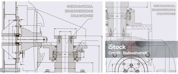 Engine Line Abstract Blueprint Illustration Set Engine Line Drawing Stock Illustration ...