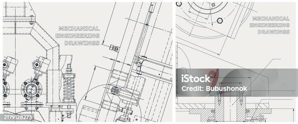 Engine Line Layout Blueprint Illustration Set Engine Line Drawing Stock Illustration ...