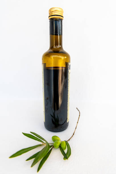 Olive tree and olive oil bottle.