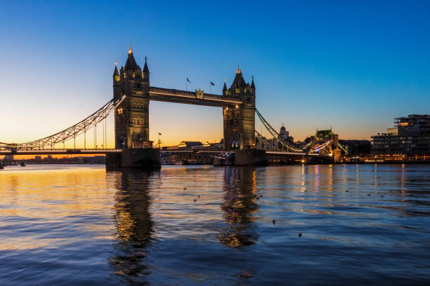 London - England, Urban Skyline, Night, Shard London Bridge, Tower Bridge - London